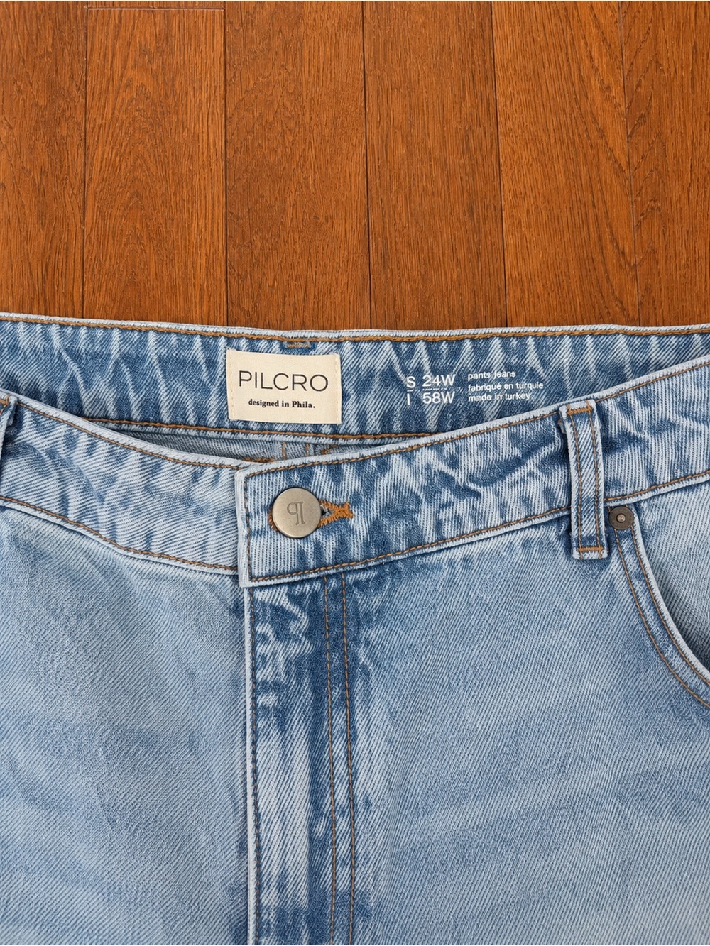 Pilcro Anthropologie Austyn High-Rise Wide-Leg Jeans Floral Embroidered Sz 24W - Picture 4 of 5